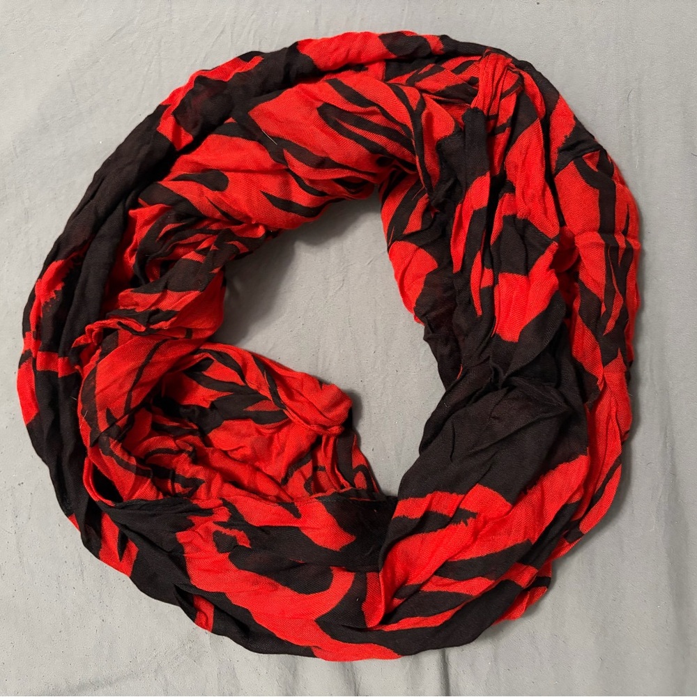 Express Bold Red and Black Infinity Scarf